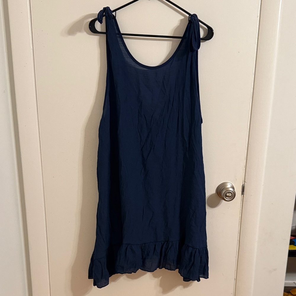 SHEIN Navy Blue Sleeveless Swim Coverup